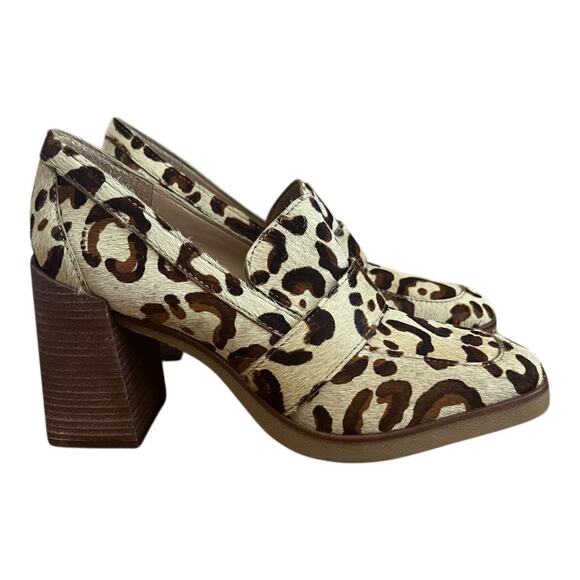 Steve Madden Ezerna Leopard Print Block Heel Loafer Pumps Size 9 - Picture 1 of 13